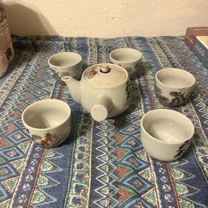 Six Piece Kutani Ware Set Hand Painted Circa 1912-1926